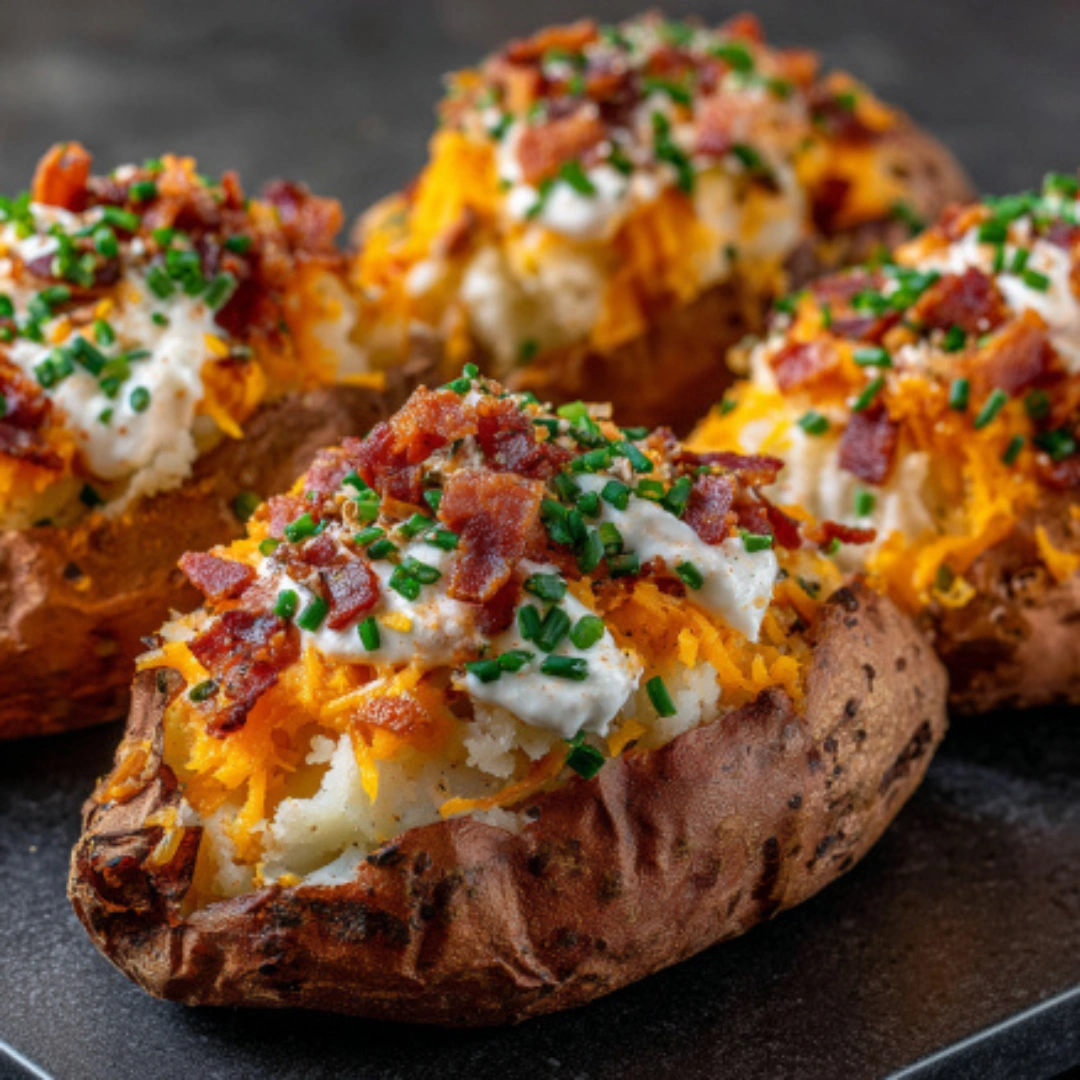 loaded baked sweet potato