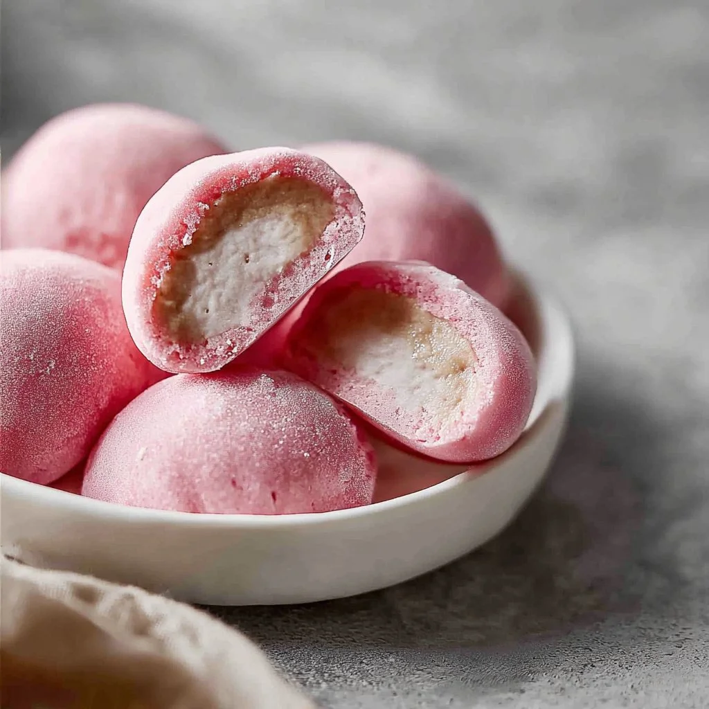 Assorted mochi ice cream flavors on a plate