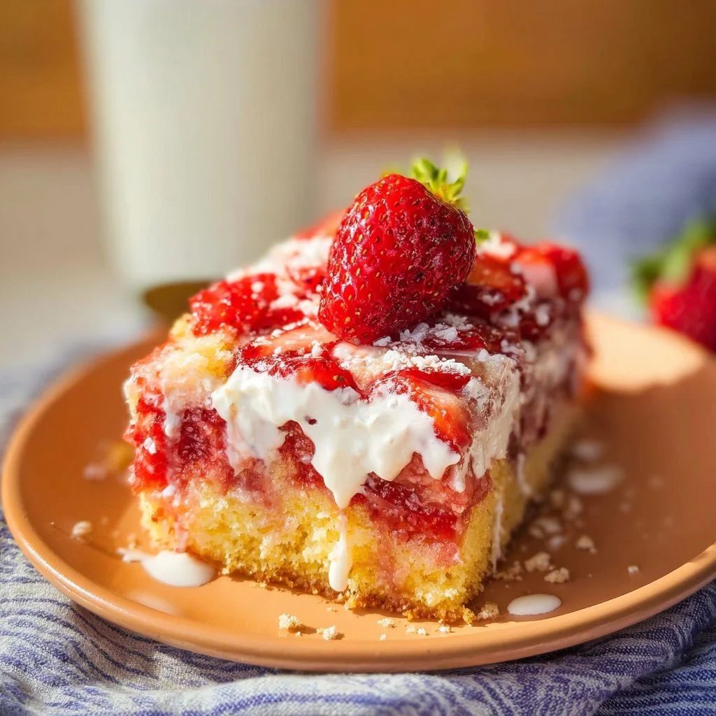 Strawberry Earthquake Cake