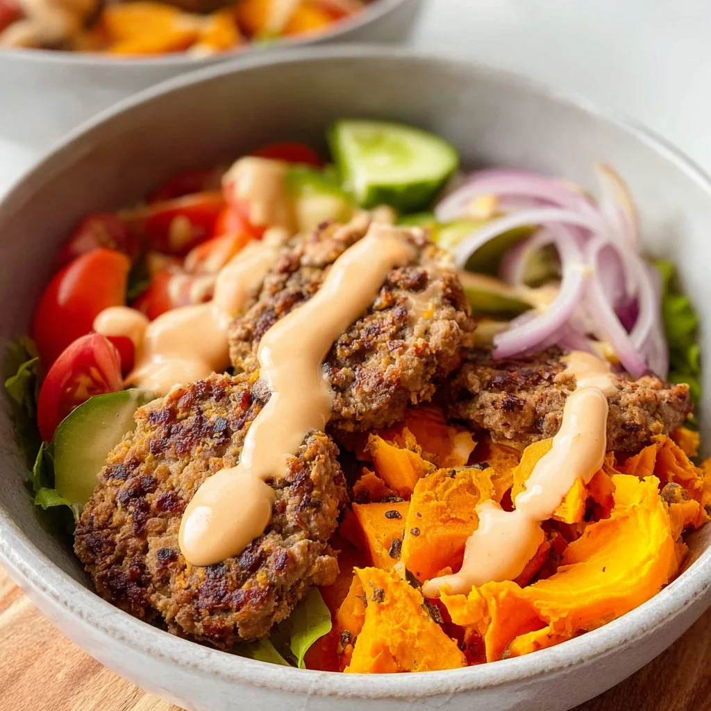 Sweet Potato Burger Bowl