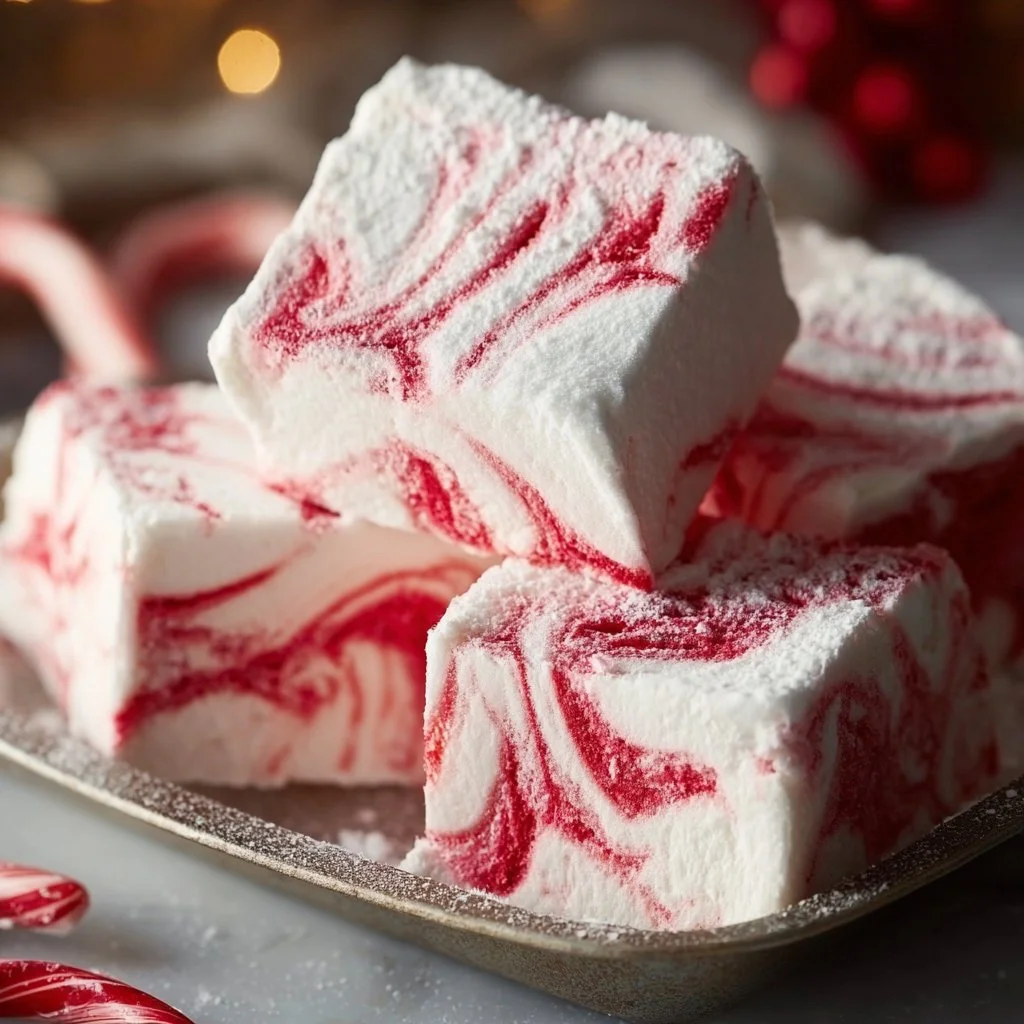 Delicious Candy Cane Marshmallows for festive treats and hot cocoa