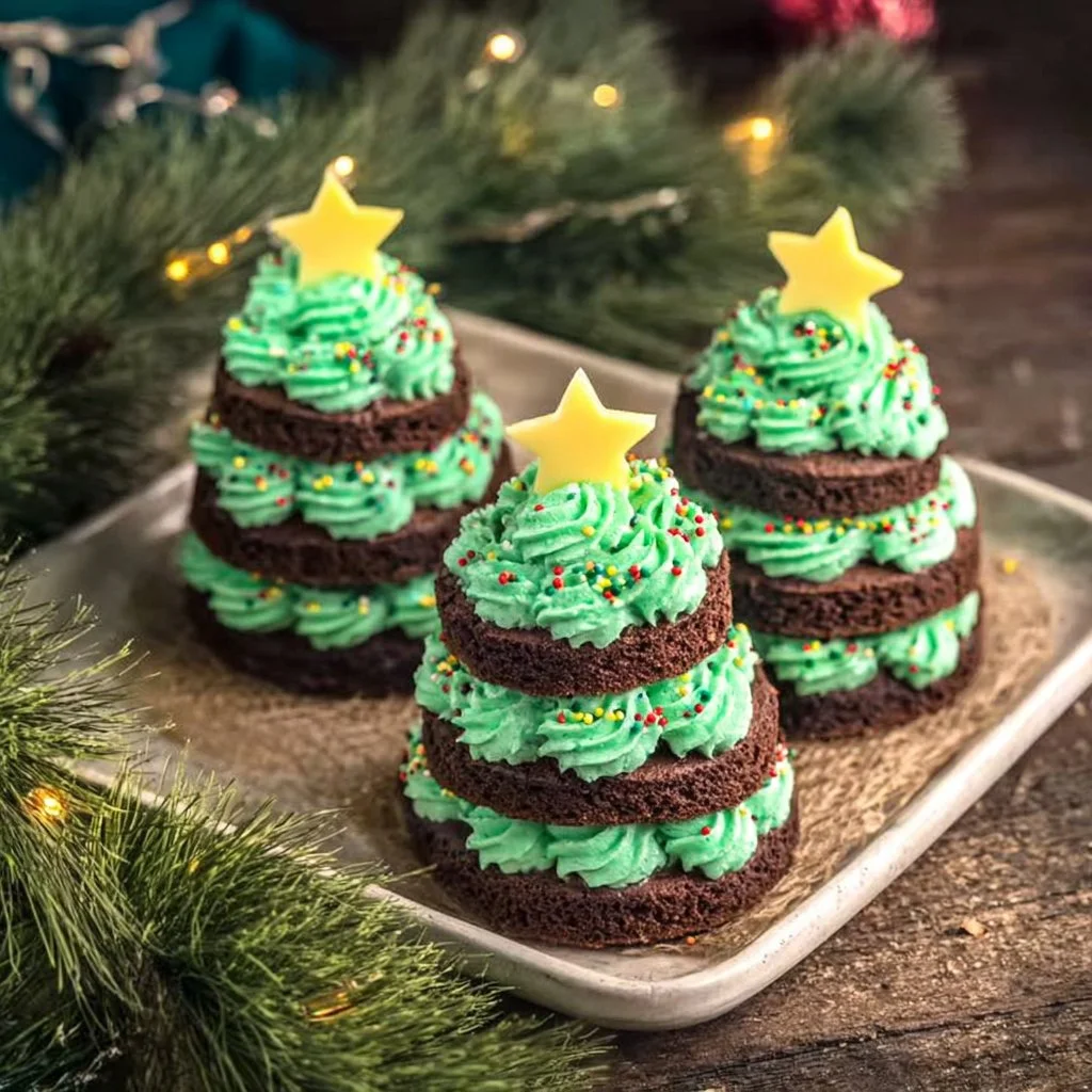 Deliciously decorated Christmas Tree Brownies for the holiday season
