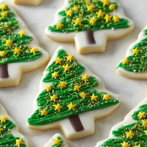 Festive Christmas Tree White Chocolate Bark with decorative toppings