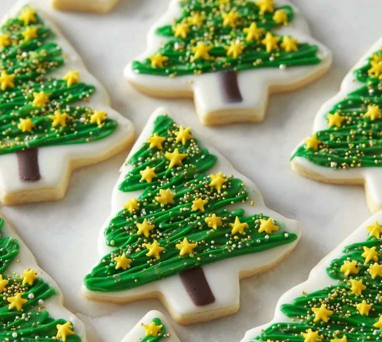 Festive Christmas Tree White Chocolate Bark with decorative toppings