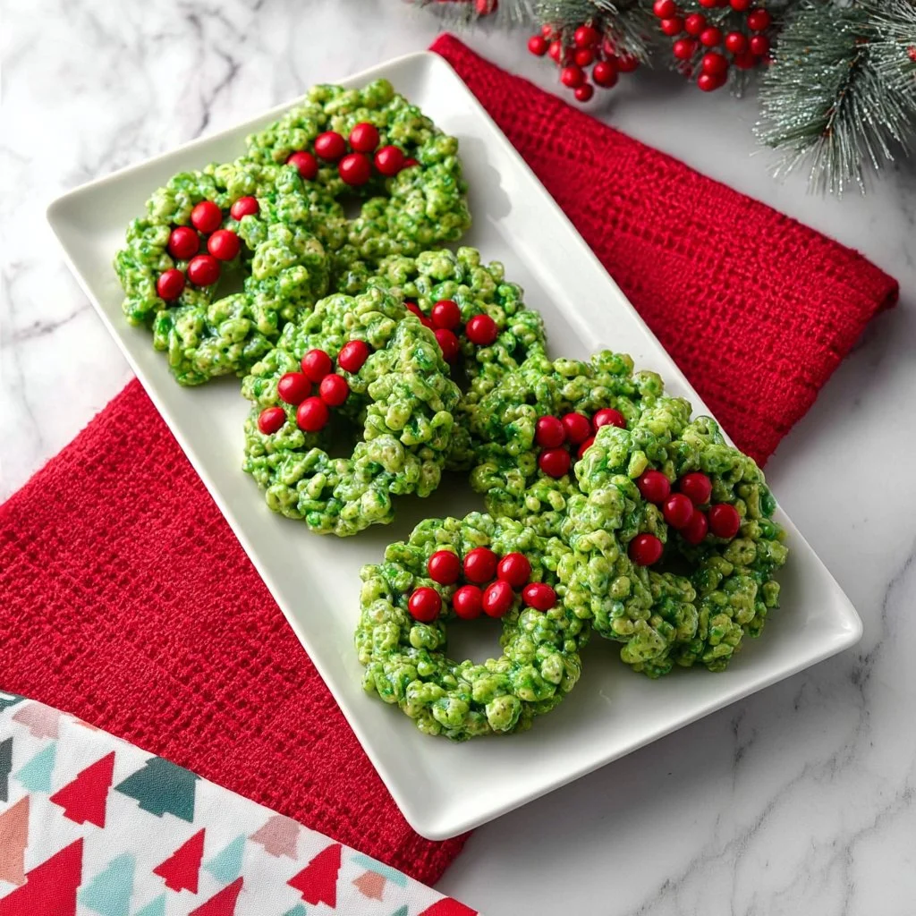 Decorated Christmas wreath cookies with vibrant icing and festive toppings