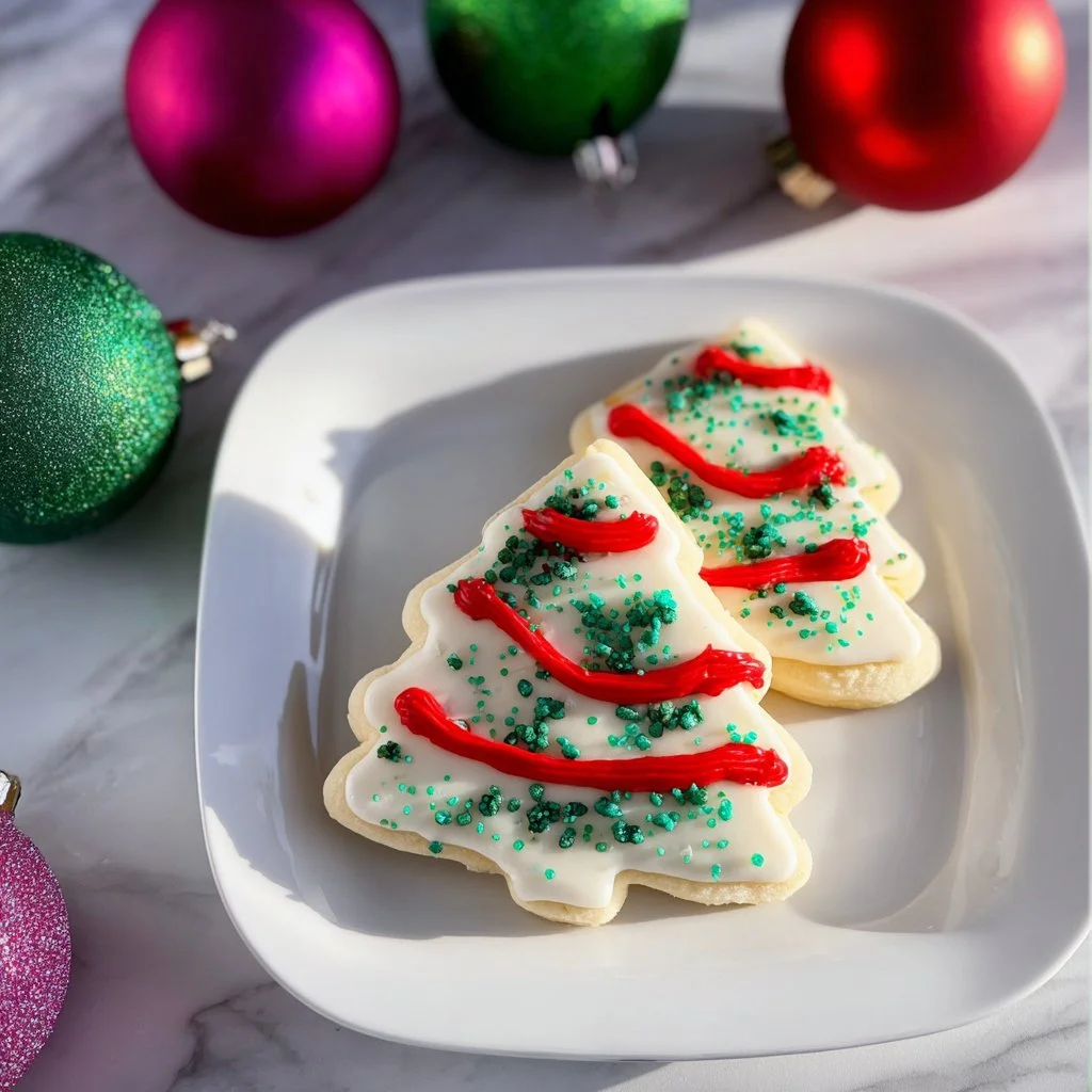 Delicious Copycat Christmas Tree Cake decorated for the holidays