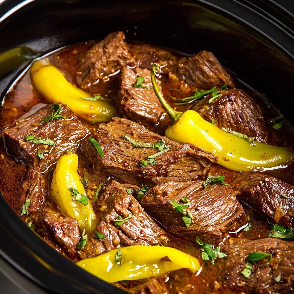 Deliciously cooked Crock Pot Mississippi Pot Roast with rich flavors