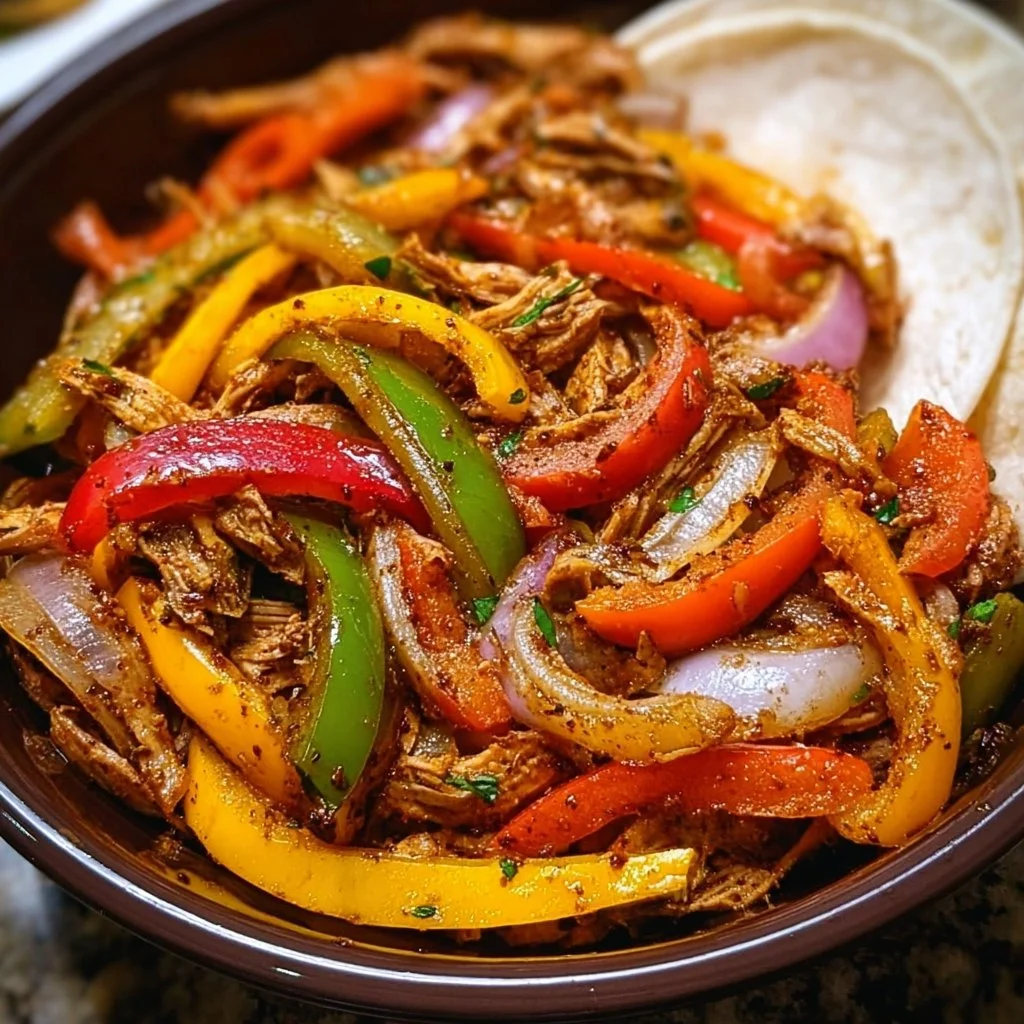 Delicious Crockpot fajitas served with fresh toppings and sides