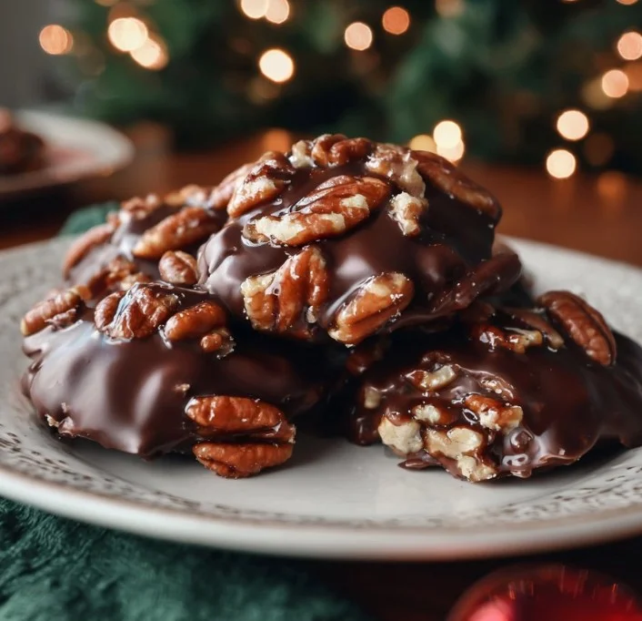 Delicious homemade Christmas Pecan Turtles, perfect for holiday treats.