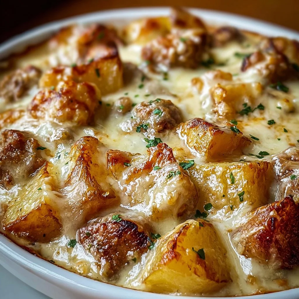 Garlic Parmesan Crockpot Chicken with potatoes in a slow cooker