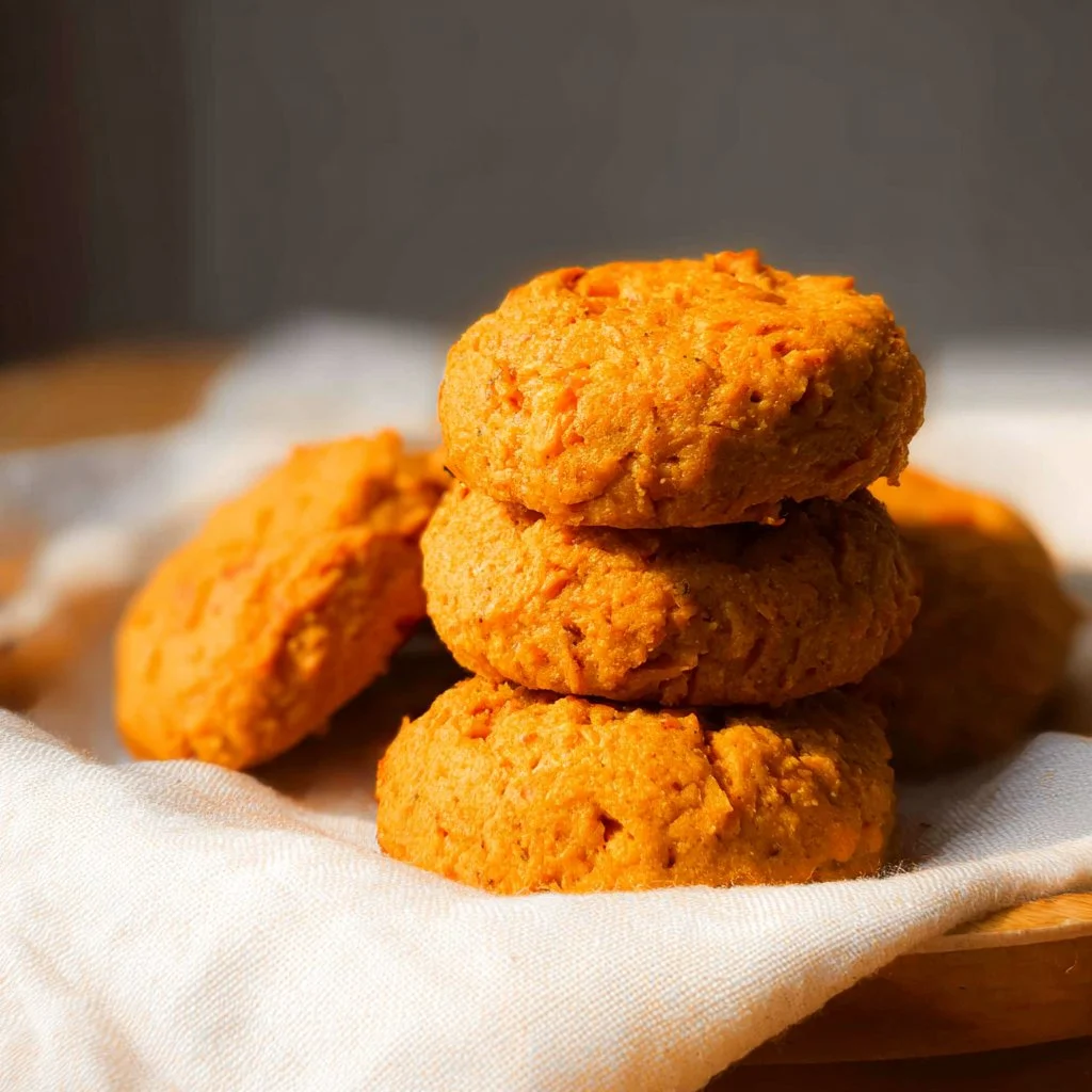 Plate of healthy sweet potato cookies baked with natural ingredients