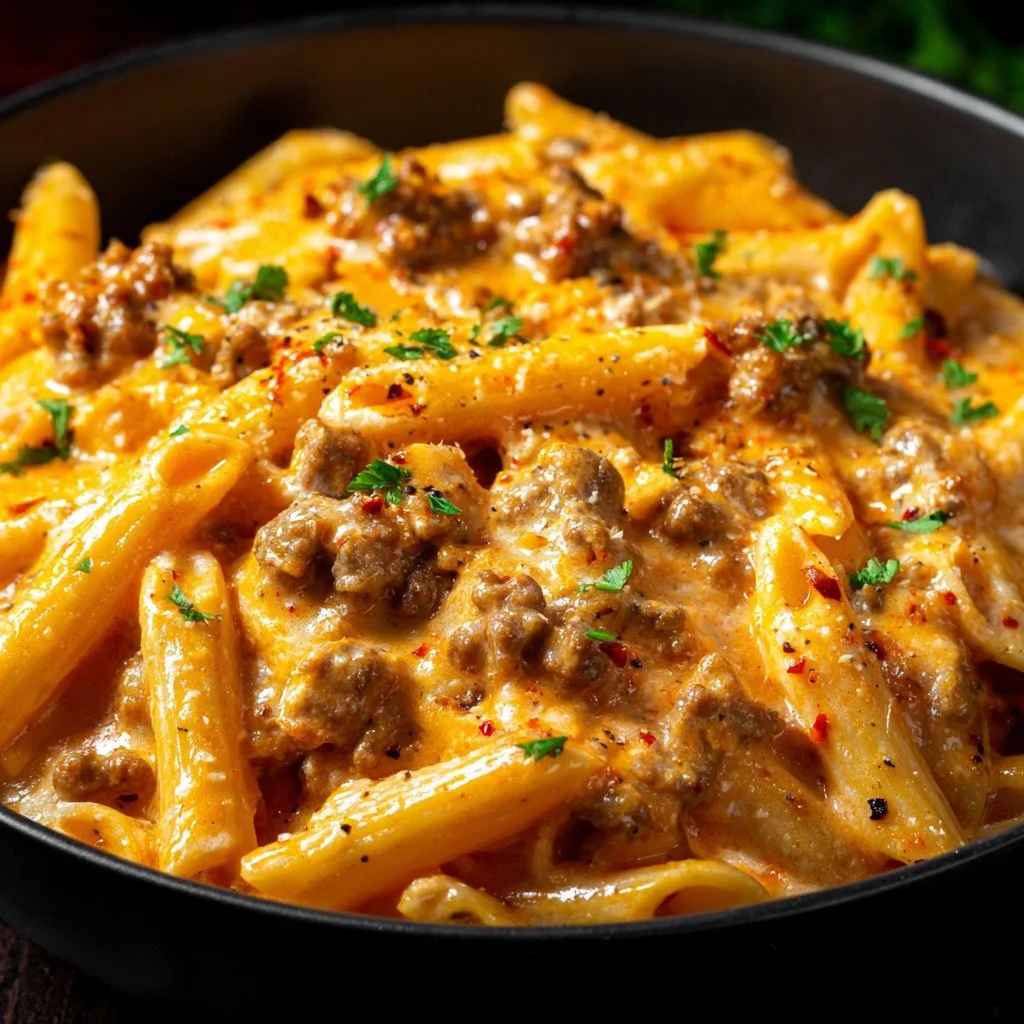 Creamy beef pasta dish perfect for quick weeknight dinners