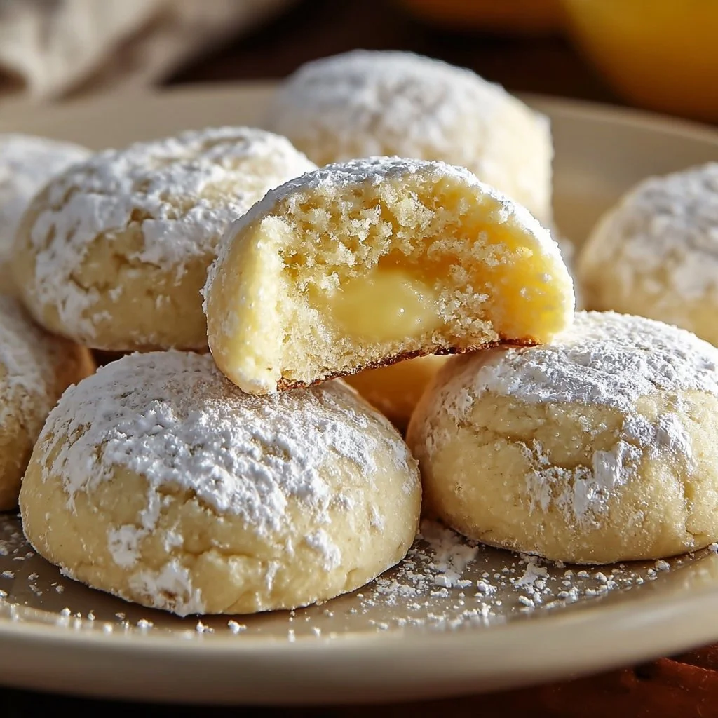 Delicious Lemon Meltaways cookies arranged on a plate