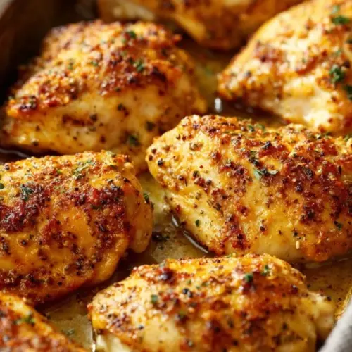 Melt in Your Mouth Chicken Breast served with fresh herbs and vegetables