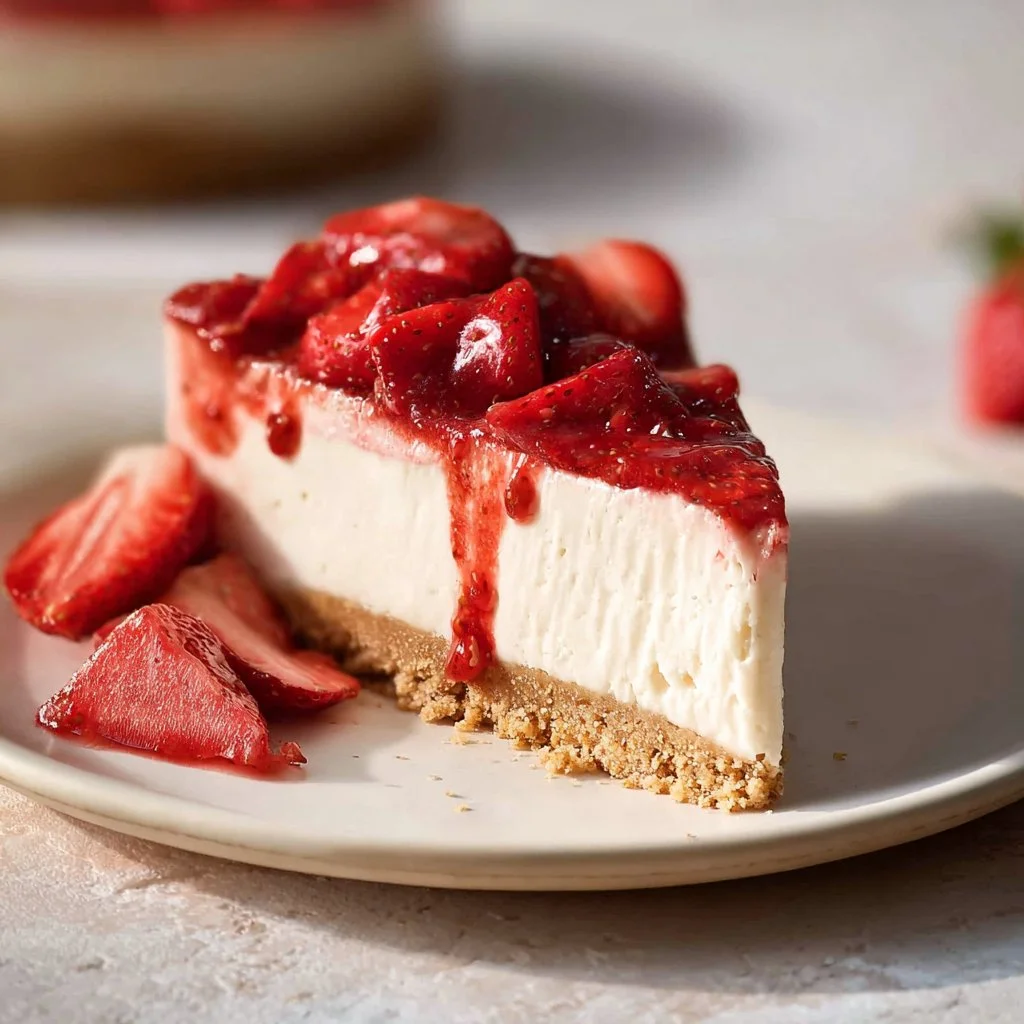No Bake Strawberry Cheesecake