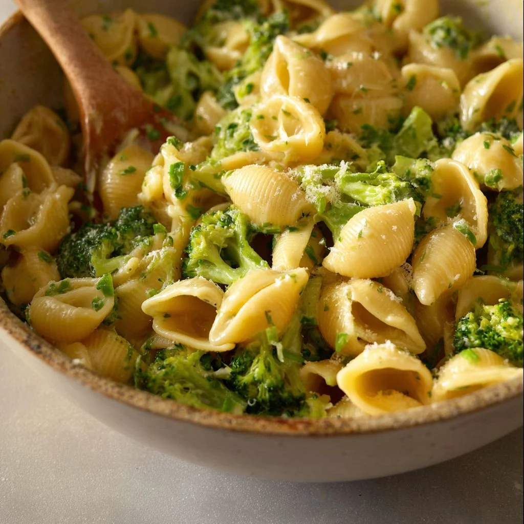 One pot healthy broccoli mac and cheese prepared with fresh ingredients