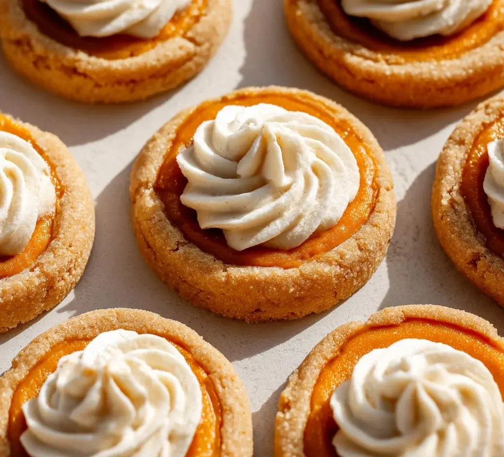 Delicious homemade Pumpkin Pie Cookies on a platter with festive decorations