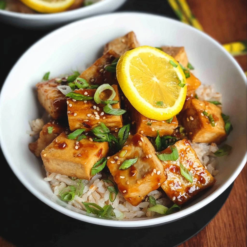 Sticky Glazed Lemon Tofu