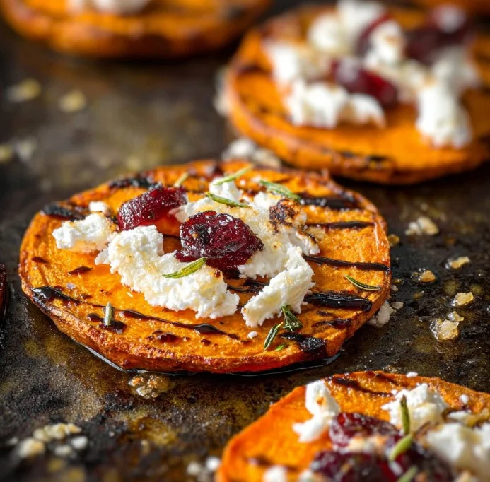 Sweet Potato Rounds with Goat Cheese