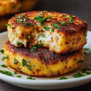 Delicious tuna melt patties served with melted cheese and crispy edges