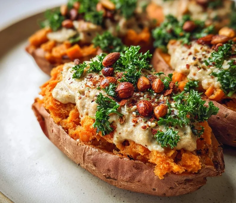 Vegan Stuffed Sweet Potatoes
