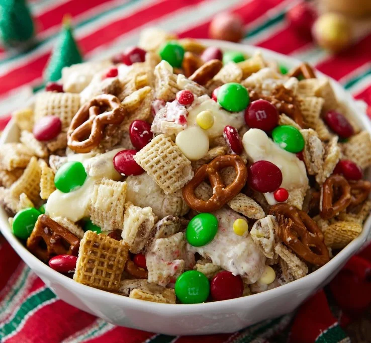 Delicious White Chocolate Christmas Crack on a festive plate