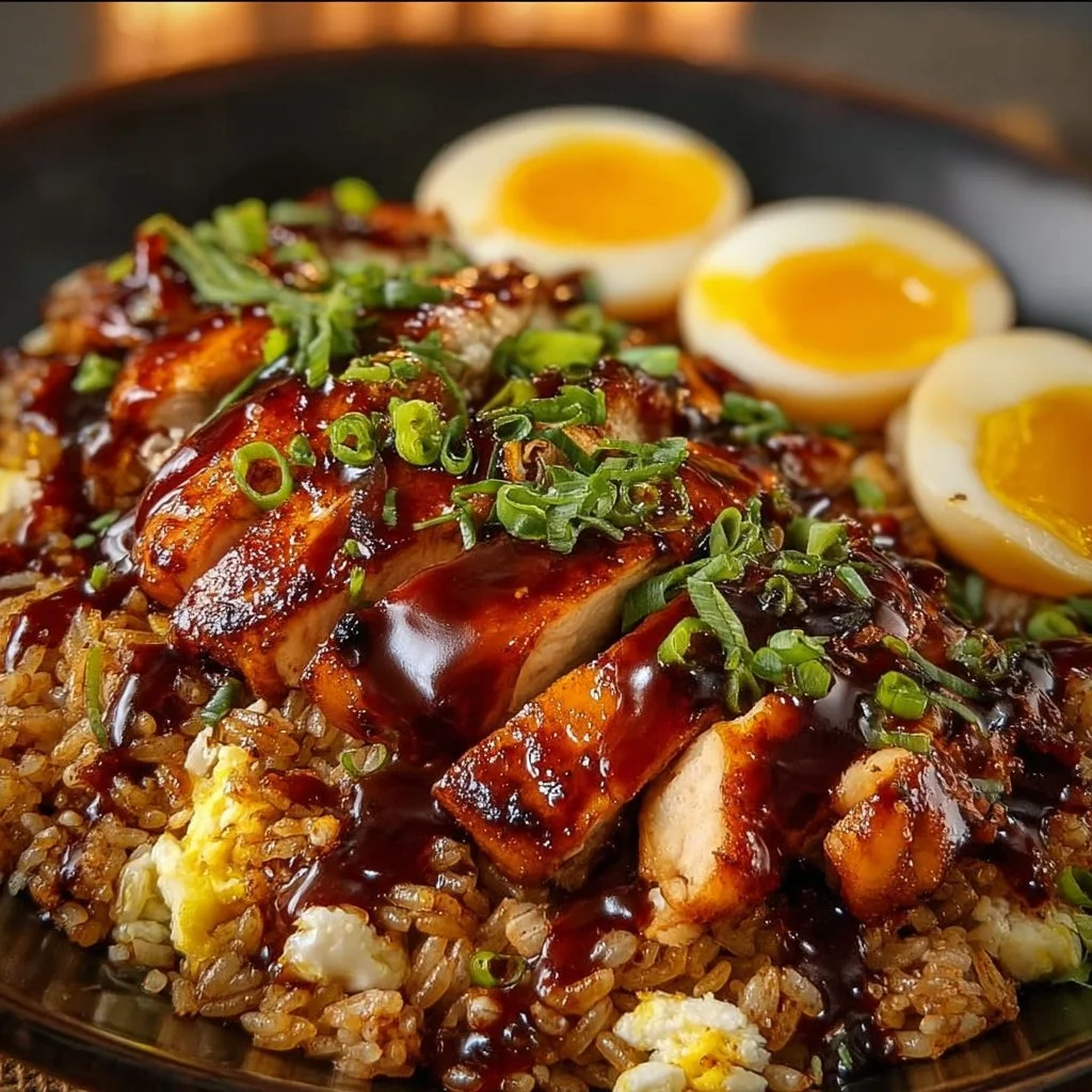 Delicious BBQ Chicken Fried Rice dish with vibrant ingredients