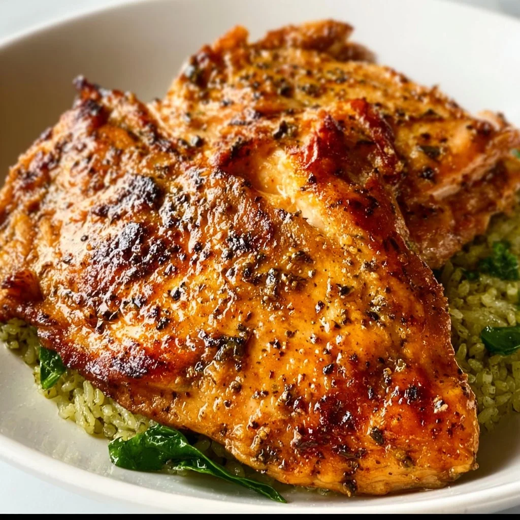 Delicious chicken breast cooked in a crockpot with herbs and spices.