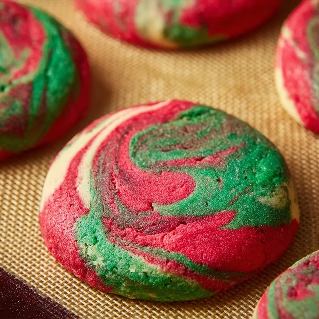 Delicious homemade Christmas Cheesecake Cookies on a festive plate.