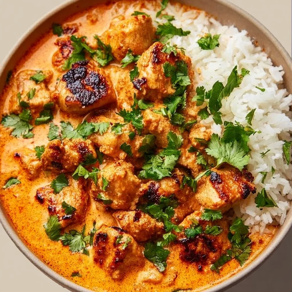 Coconut Chicken Rice Bowl with fresh ingredients and vibrant presentation