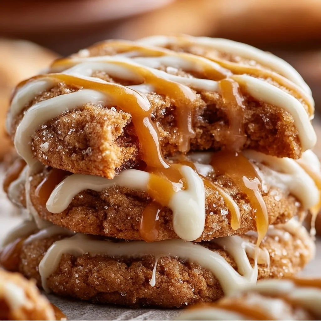 Delicious salted caramel cheesecake cookies inspired by Crumbl's recipe.