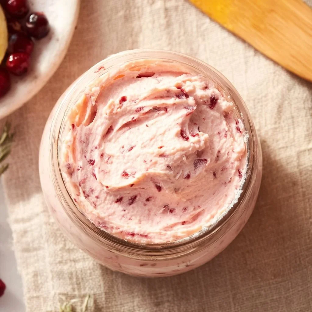 Delicious Cranberry Honey Butter spread on toast with cranberries