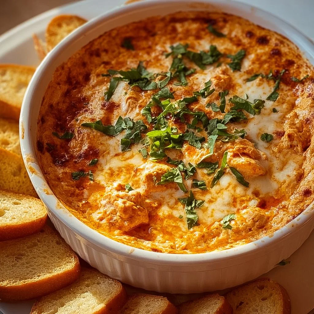 Delicious Crockpot Buffalo Chicken Dip served in a bowl with chips