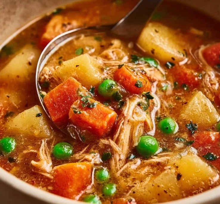 Delicious crockpot chicken stew with vegetables and spices