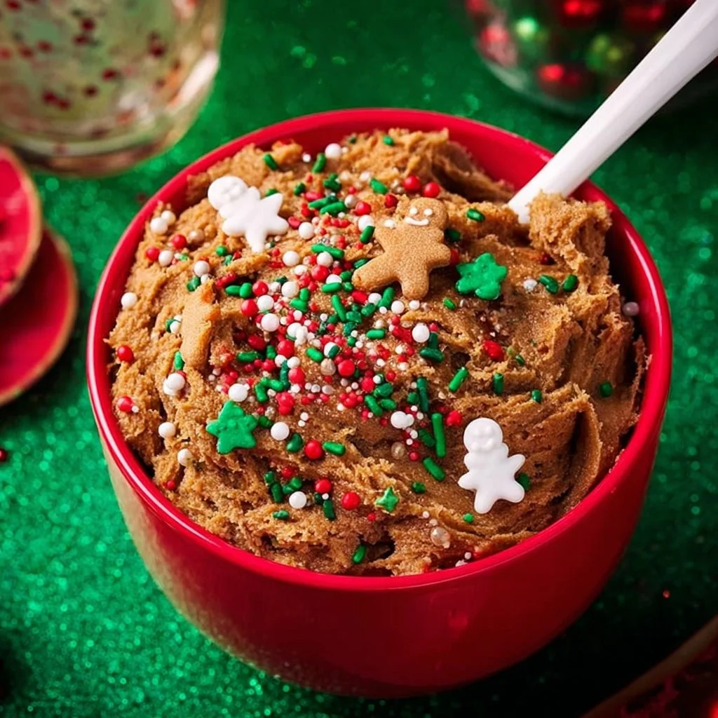 Egg-free gingerbread cookie dough ready for baking or snacking