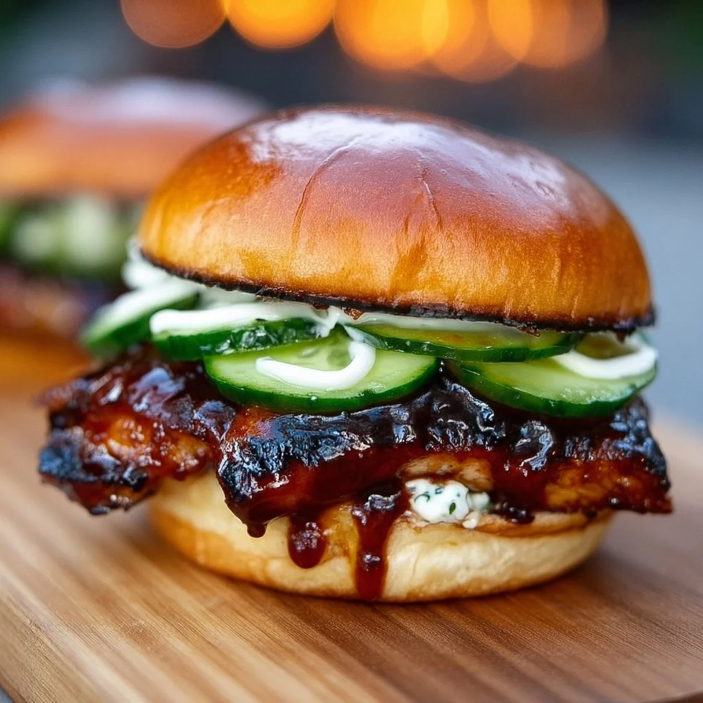 Grilled Korean BBQ Chicken Sandwich with fresh toppings and savory sauce
