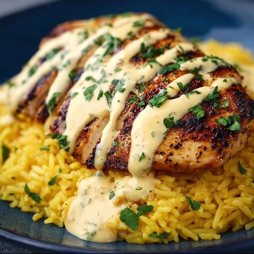 Delicious Mexican Chicken topped with creamy cheese sauce served on a plate