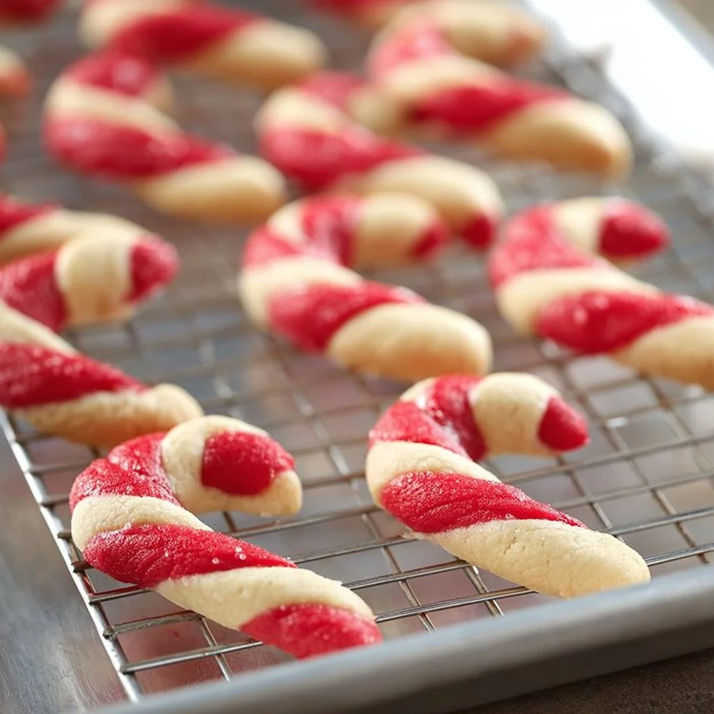 Peppermint Candy Cane Christmas Cookies decorated with festive sprinkles