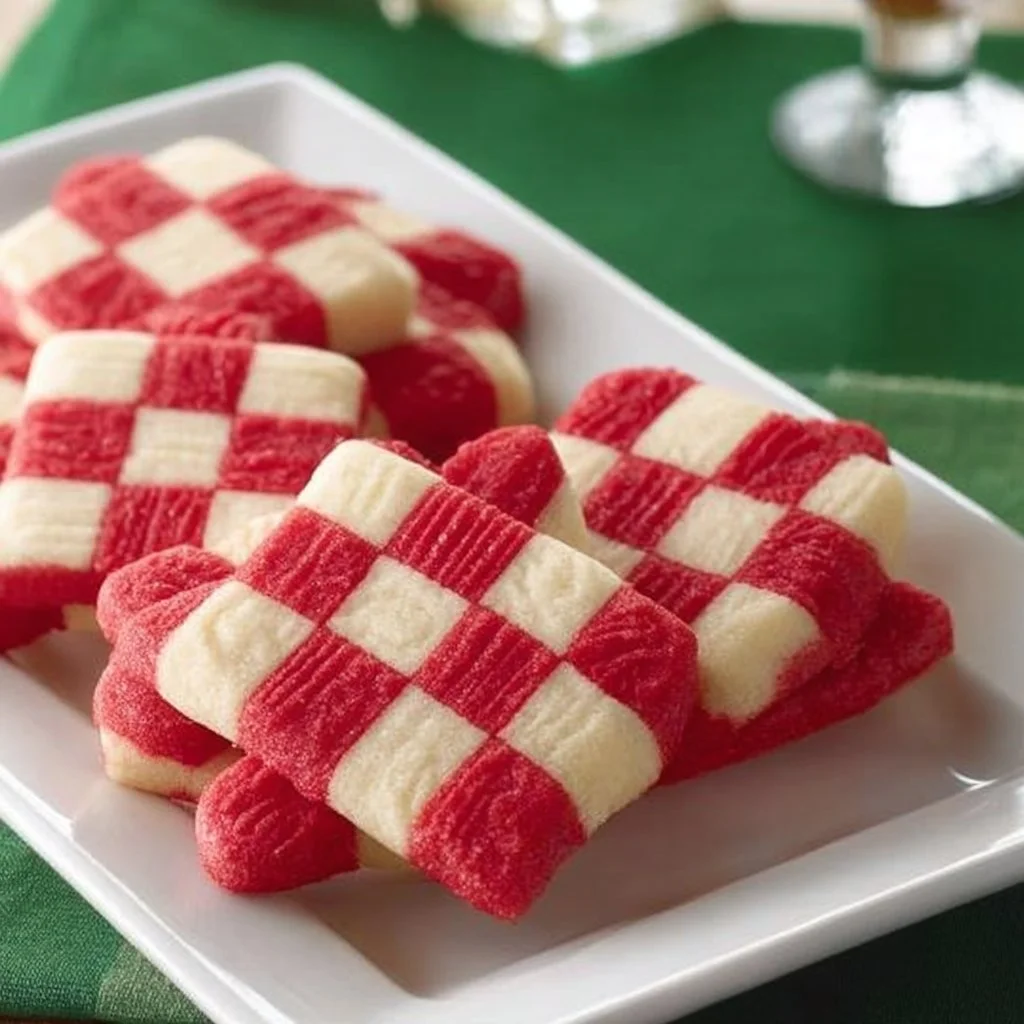 A plate of delicious peppermint cookies decorated with crushed candy canes.