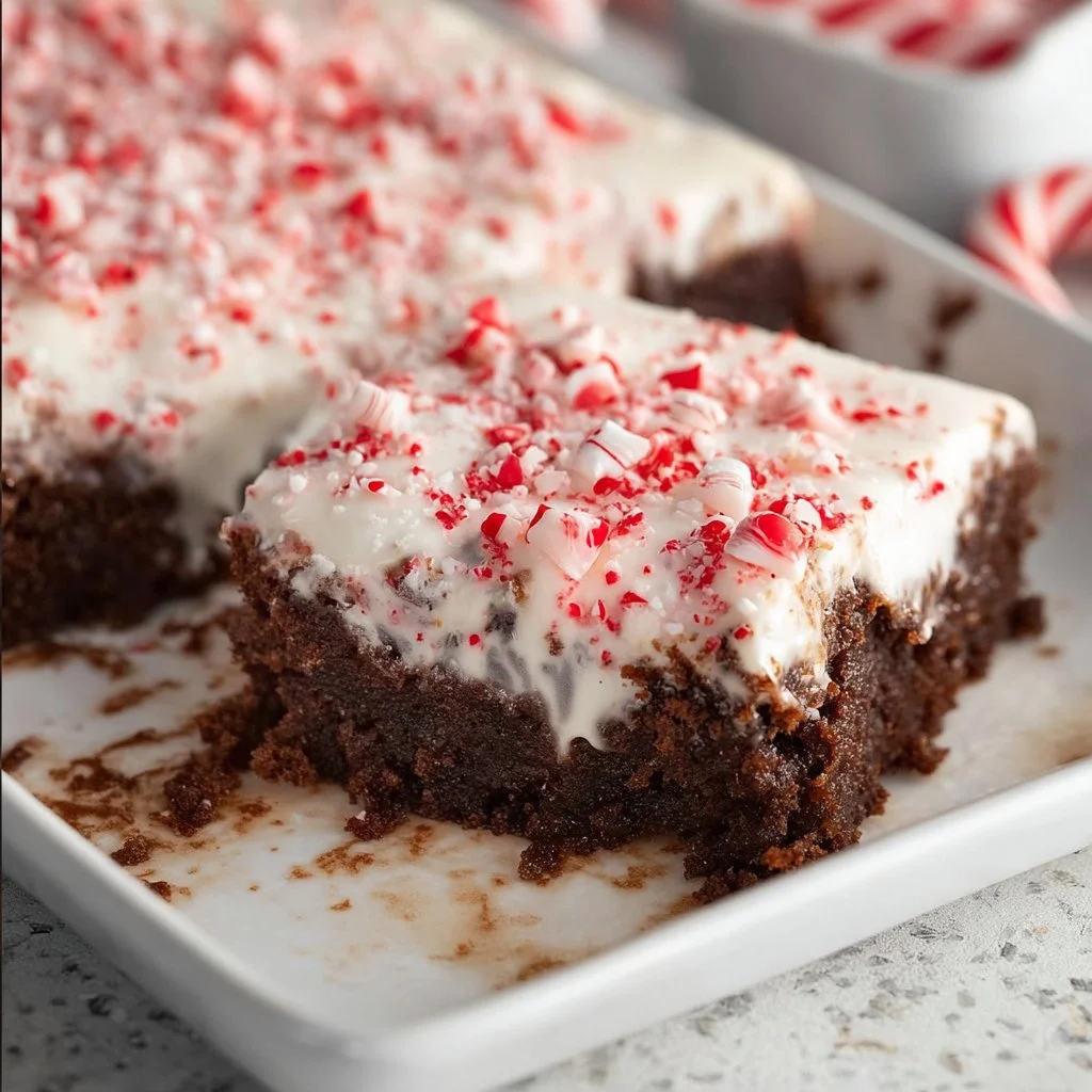 Delicious Peppermint Mocha Cake with three milks topped with chocolate and peppermint sprinkles