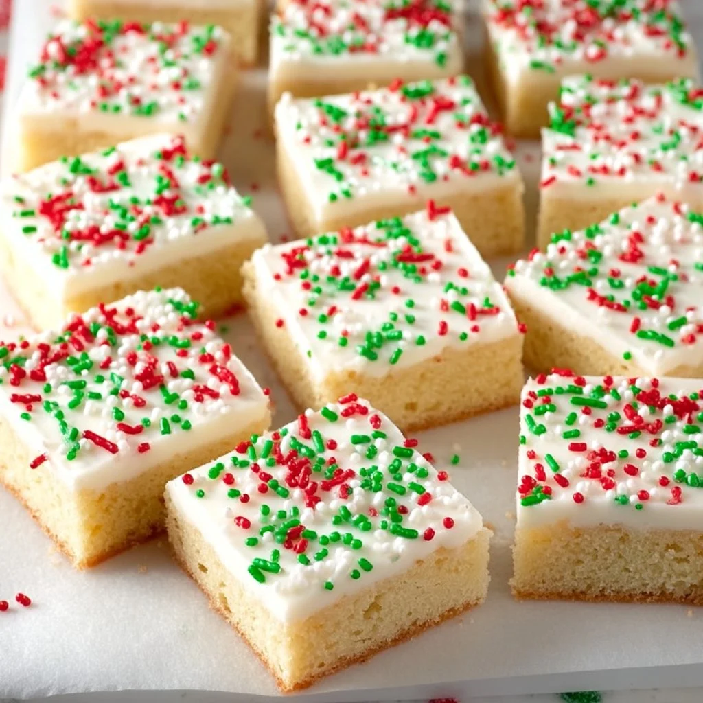 Delicious and colorful Sugar Cookie Bars served on a platter
