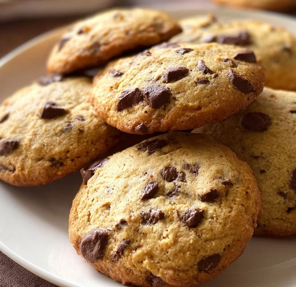 Delicious homemade Banana Chocolate Chip Cookies on a plate