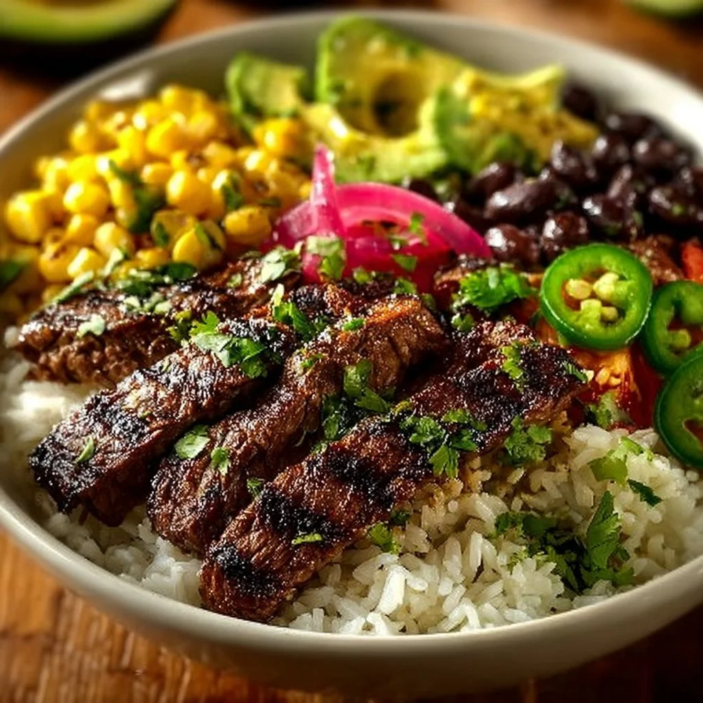 Cilantro Lime Steak Bowls with fresh ingredients and vibrant flavors