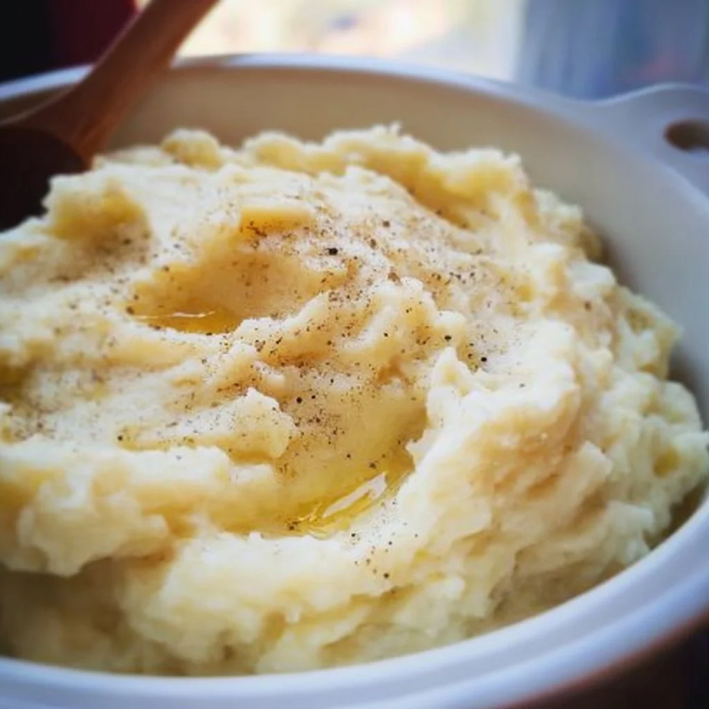 Crock Pot Mashed Potatoes served in a bowl with a creamy texture