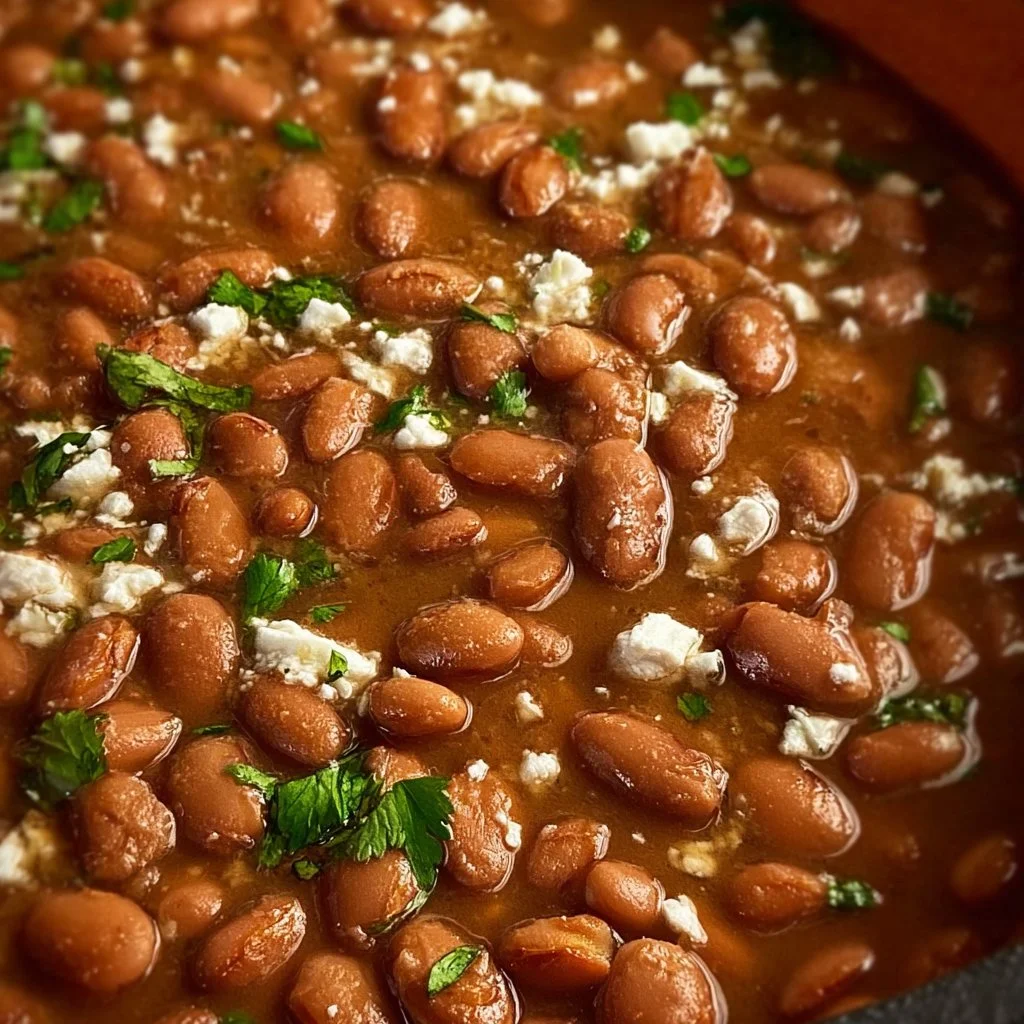 Delicious Crock Pot pinto beans recipe cooking in a slow cooker