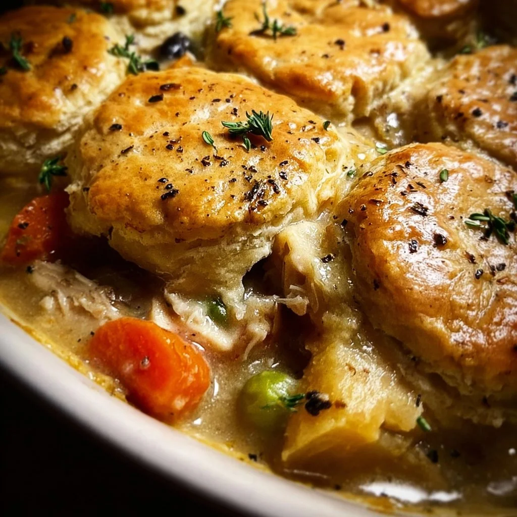 Crockpot Chicken Pot Pie Casserole served in a bowl