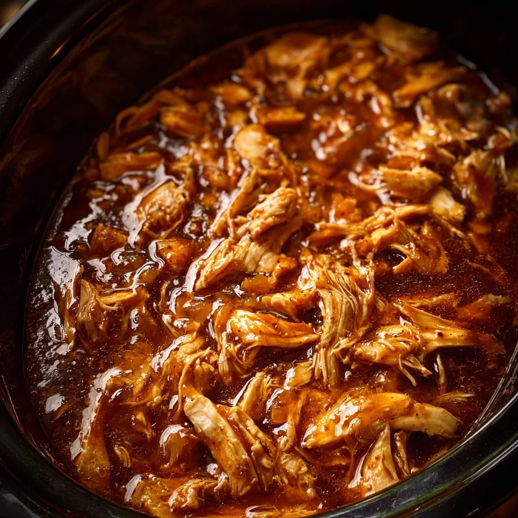 Crockpot Honey Garlic Chicken dish served with vegetables