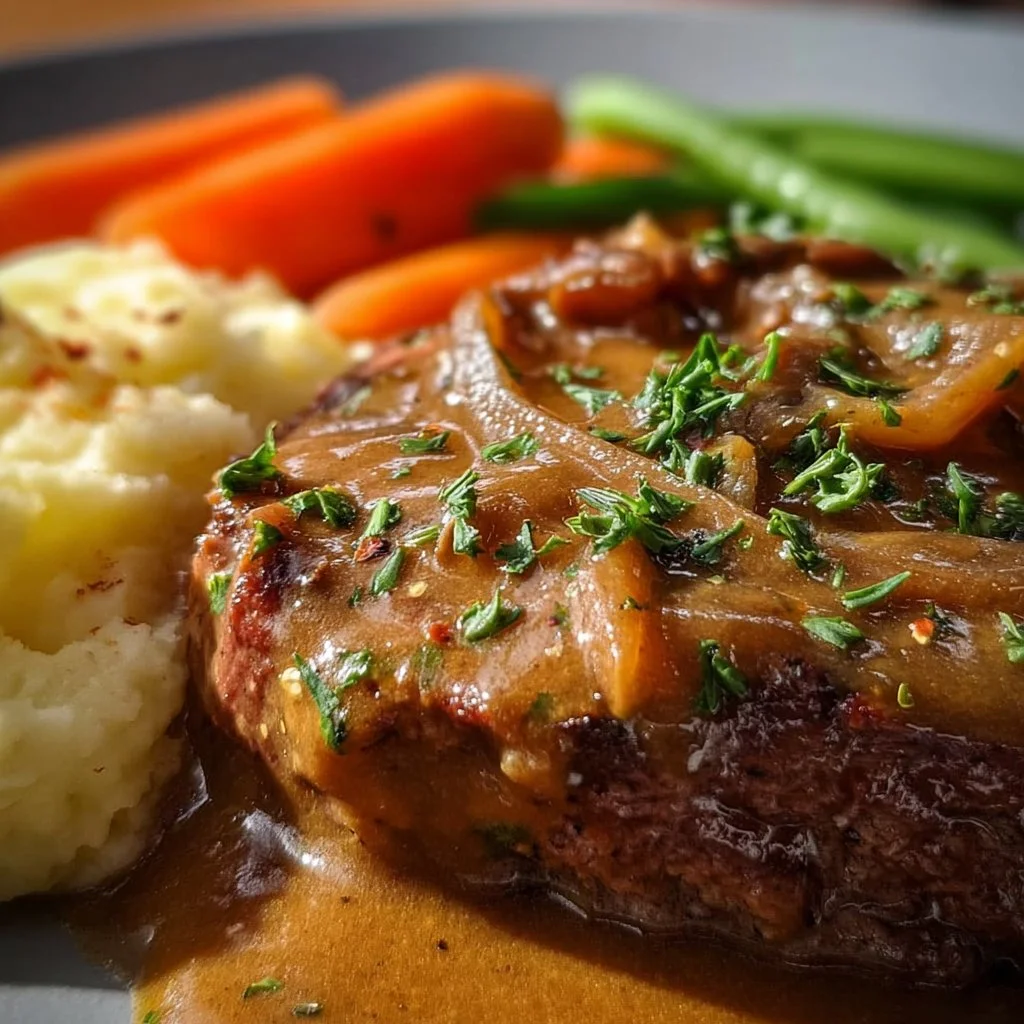Delicious Crockpot Swiss Steak cooked to perfection with juicy beef and savory sauce.