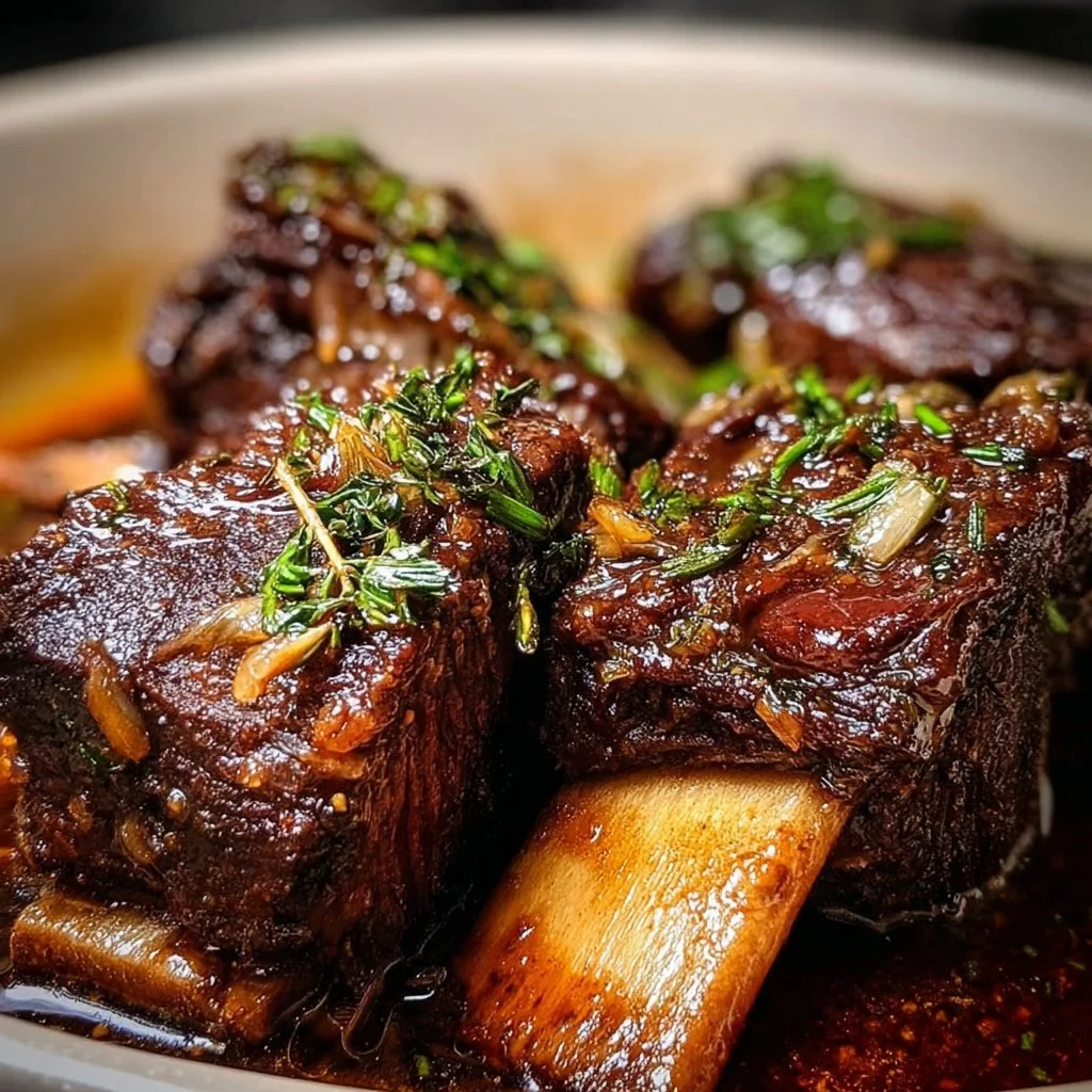 Delicious easy beef short ribs cooked in a crock pot
