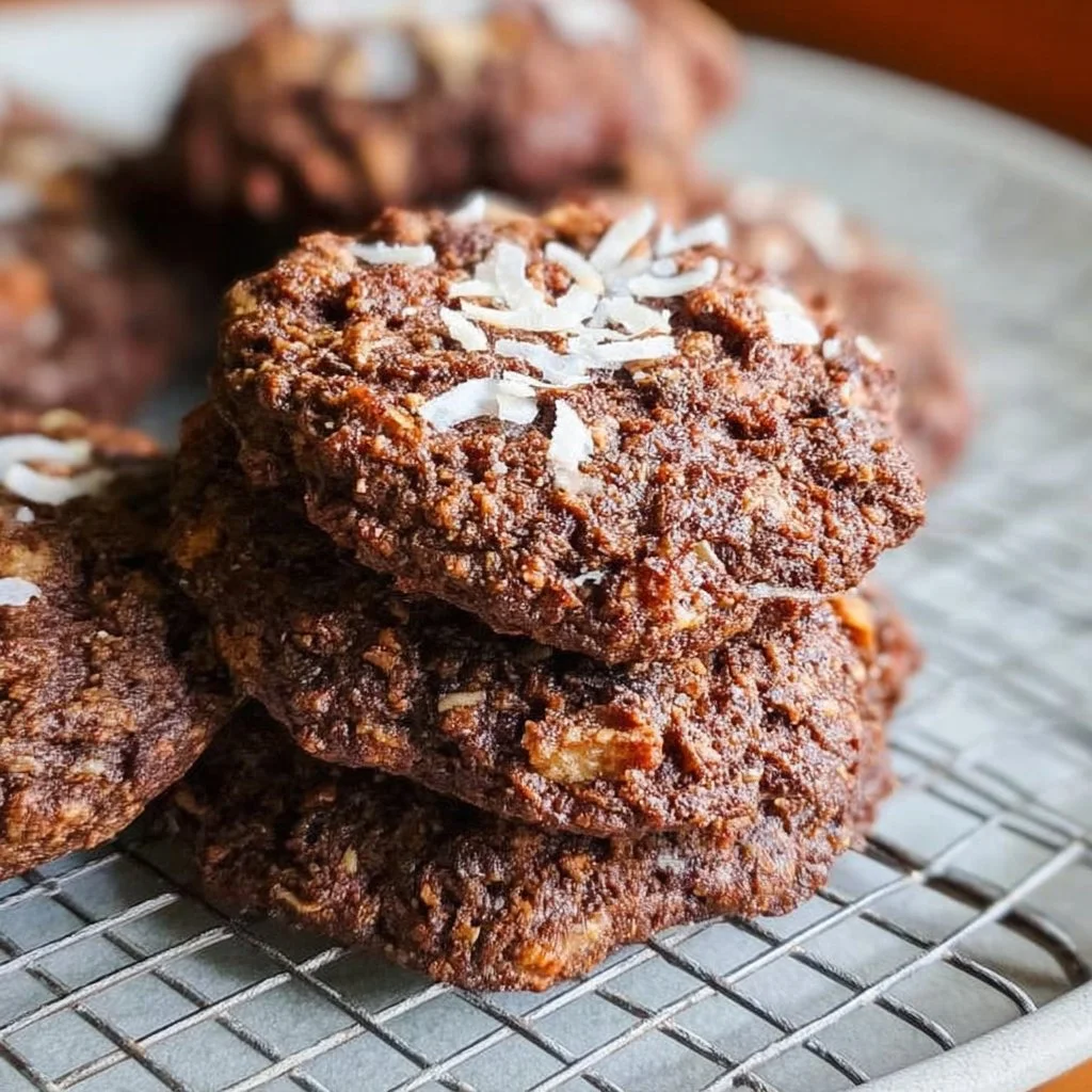 Delicious homemade German Chocolate Cake Cookies with rich chocolate and coconut frosting